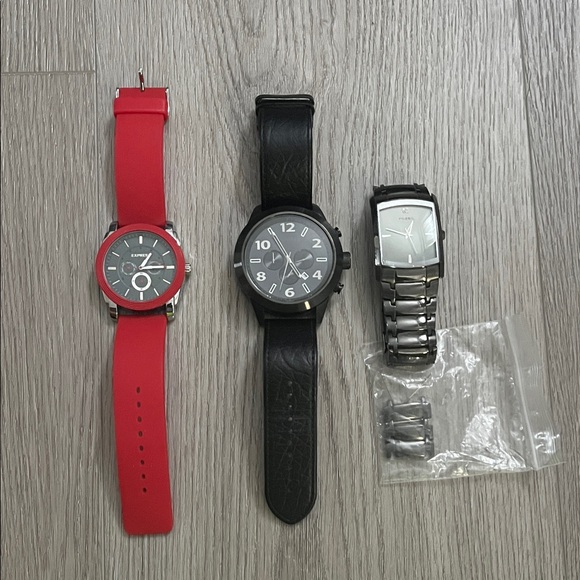Express Red, Black, and Silver Men's Watch Set - Picture 1 of 1